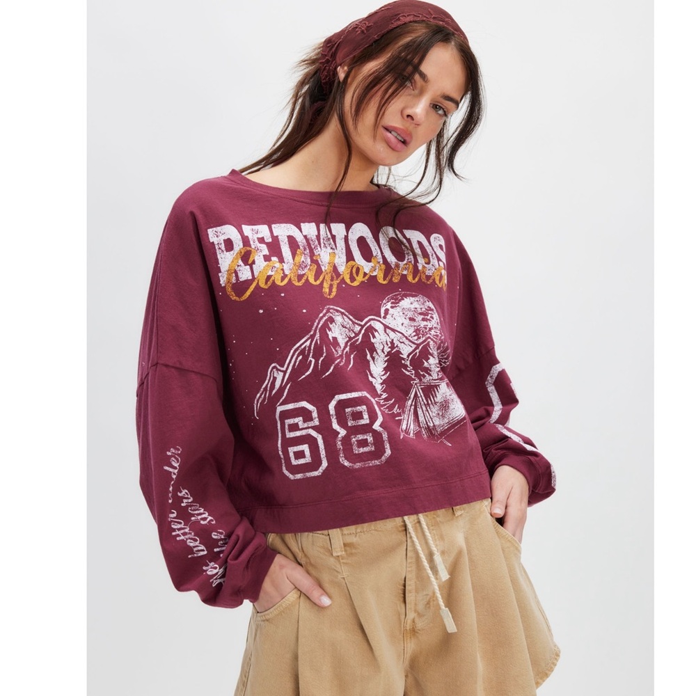 NWT FREE PEOPLE REDWOOD LONG SLEEVE TEE